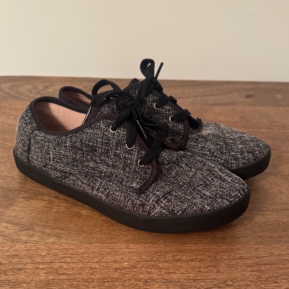 Toms Paseo Black Tweed Sneakers, 8